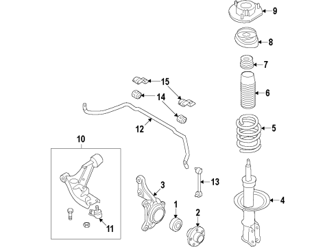 2017 Chevy Sonic Shaft Assembly, Front Stabilizer Diagram for 42362798