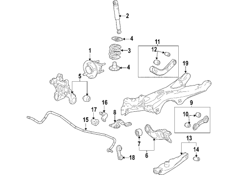 2006 Chevy Malibu Rear Control Arm Assembly Diagram for 15292405