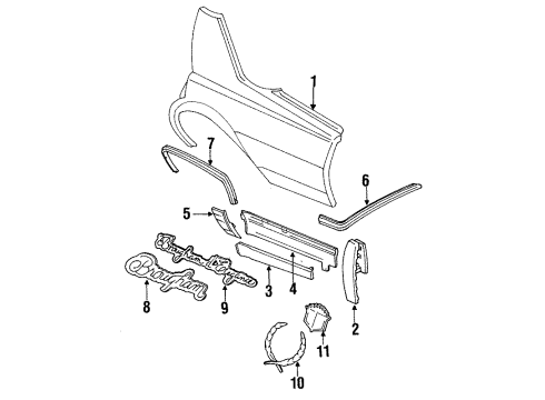 1990 Cadillac Brougham Plate Assembly, *White* Diagram for 20209802