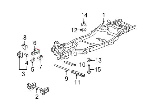 2008 Cadillac Escalade ESV Frame & Components Diagram 1 - Thumbnail