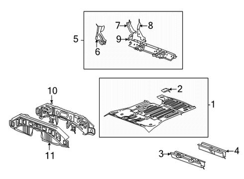 2023 Buick Envision Rear Floor & Rails Diagram 1 - Thumbnail