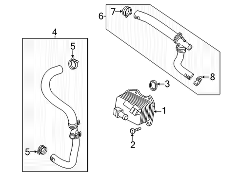 2022 Cadillac CT4 HOSE ASM-ENG OIL CLR COOL INL Diagram for 12697175