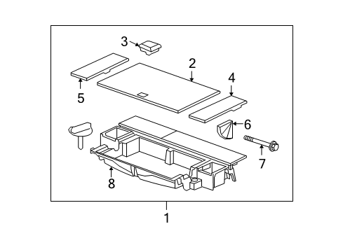 2008 Buick Enclave Tray Assembly, Rear Compartment Stowage *Ebony Diagram for 25856032