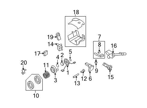 2009 Hummer H2 Shroud Asm,Steering Column Diagram for 19177758