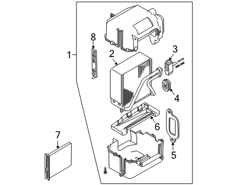 2008 Chevy Aveo5 A/C Evaporator Components Diagram