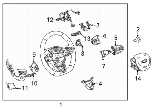 2023 Chevy Bolt EV Steering Wheel & Trim Diagram