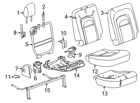 2017 GMC Canyon Frame Assembly, Rear Seat Cushion Diagram for 84120326