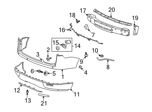 2009 Saturn Outlook Rear Bumper Cover Lower *Black Diagram for 15922555