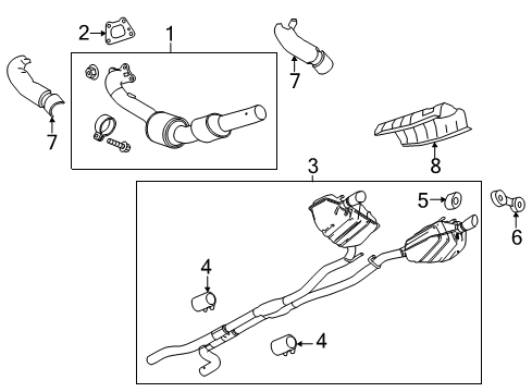 2012 Chevy Camaro Muffler Assembly, Exhaust Diagram for 23259291