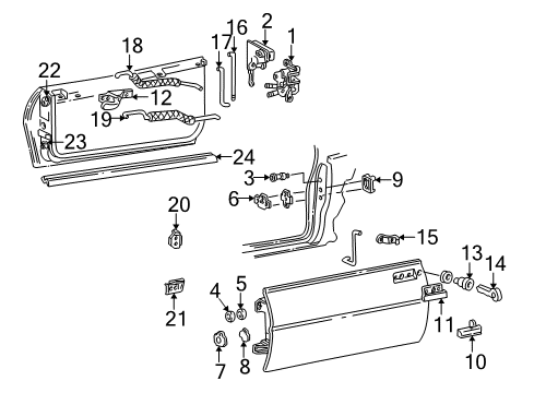 1993 Chevy Camaro Pawl Lock Cyl Front Door Diagram for 16628912