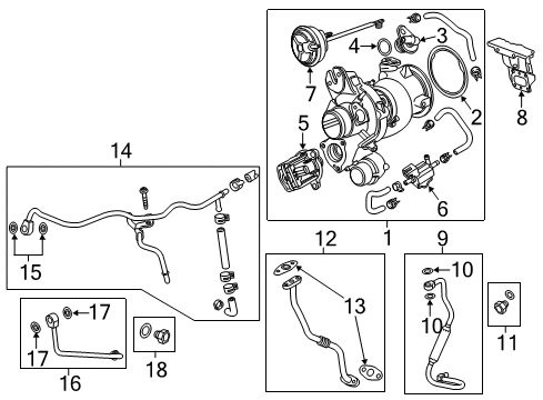 2023 Chevy Equinox TURBOCHARGER ASM-CMPR AIR INT Diagram for 25205782