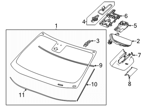 2023 Chevy Trailblazer Insert, W/S M/Func Sen Mt Brkt Cvr *Jet Black Diagram for 42675811