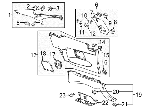 2019 Cadillac ATS Interior Trim - Quarter Panels Diagram