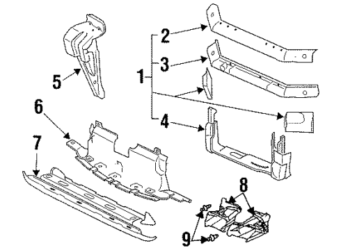 1999 Pontiac Grand Prix Radiator Support Diagram