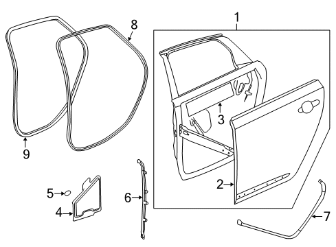 2019 Cadillac XTS Panel Assembly, Rear S/D Otr Diagram for 84453624