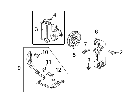 2009 Hummer H3T Hose Assembly, P/S Gear Inlet & Outlet Diagram for 20934200