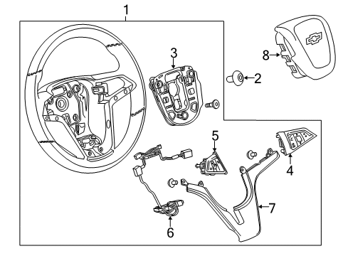 2015 Chevy Trax Steering Wheel Assembly *Black Diagram for 95440760