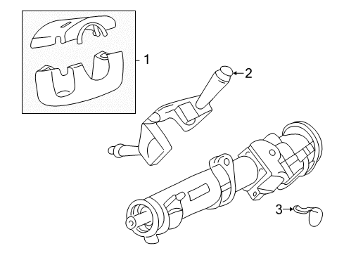 2000 Oldsmobile Alero Cover Pkg, Steering Column Trim *Very Dark Gray Diagram for 22610118