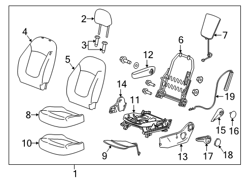 2017 Chevy Spark Driver Seat Components Diagram