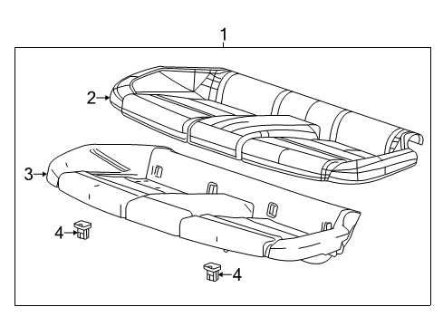 2016 Cadillac ATS Cover Assembly, Rear Seat Cushion *Neutral Diagram for 23350694