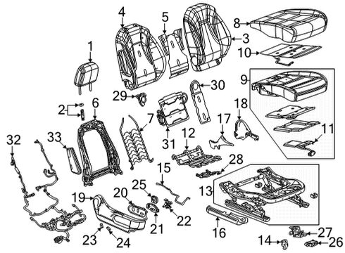 2023 Buick Envision Passenger Seat Components Diagram