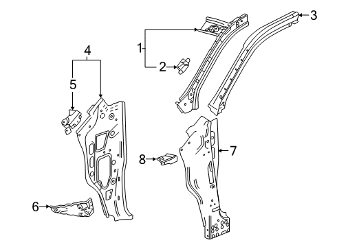 2020 GMC Sierra 1500 Hinge Pillar Diagram