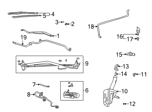 2000 Buick LeSabre Wiper & Washer Components Diagram