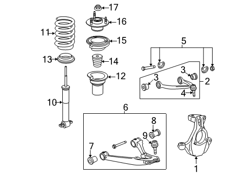 2007 GMC Sierra 1500 Suspension Components, Stabilizer Bar & Components Diagram 4 - Thumbnail