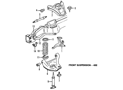 1996 GMC Safari Front Suspension System, Front Axle Diagram 5 - Thumbnail