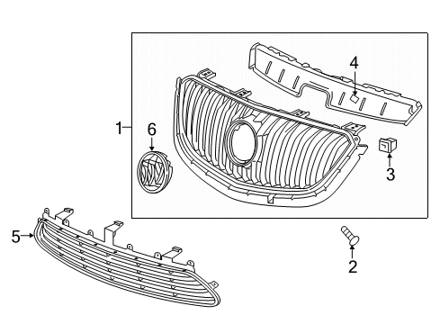 2017 Buick Envision Grille & Components Diagram