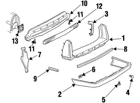 1998 Cadillac DeVille Insert,Front Side Door Center Molding Diagram for 25641011