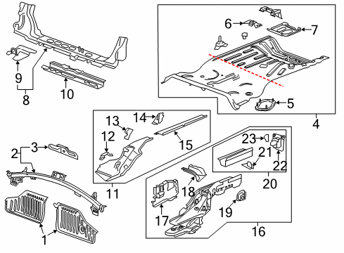 2019 Chevy Volt Panel Assembly, R/Flr Rr Diagram for 84538820