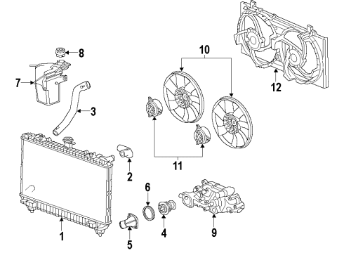 2013 Chevy Camaro Cooling System, Radiator, Water Pump, Cooling Fan Diagram 8 - Thumbnail