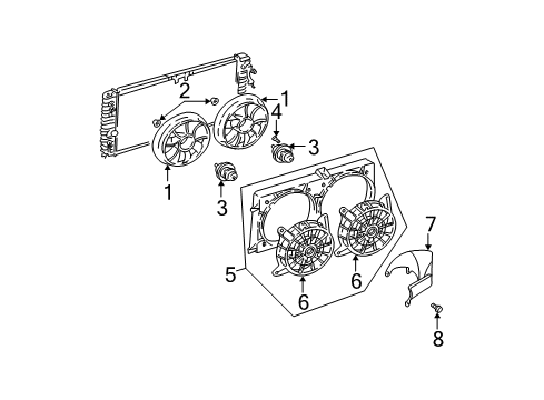 2000 Oldsmobile Alero Cooling System, Radiator, Water Pump, Cooling Fan Diagram