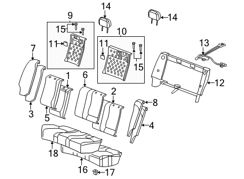 2008 Chevy Malibu Rear Seat Components Diagram 3 - Thumbnail