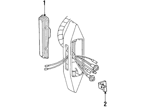 1989 Cadillac Brougham Lamp Assembly, Rear Side Marker Diagram for 914195