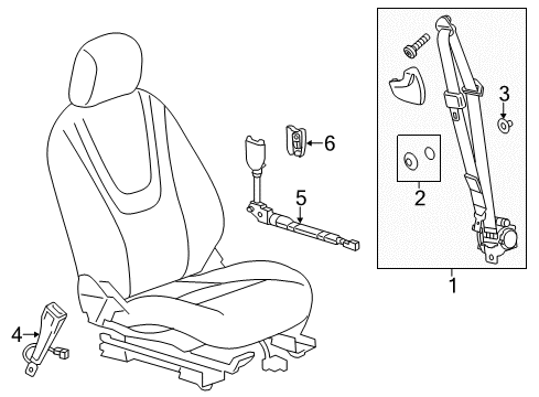 2011 Chevy Volt Rear Seat Belt Kit (Retr Si) *Jet Blac*Black Diagram for 19366887