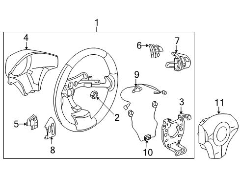 2009 Chevy Cobalt Harness Assembly, Steering Wheel Horn Switch & Cruise Control Switch Diagram for 15845831