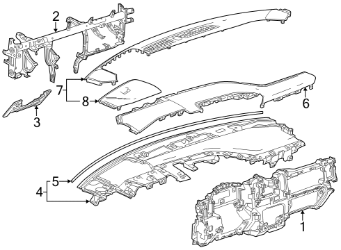 2024 GMC Sierra 2500 HD Cluster & Switches, Instrument Panel Diagram 5 - Thumbnail