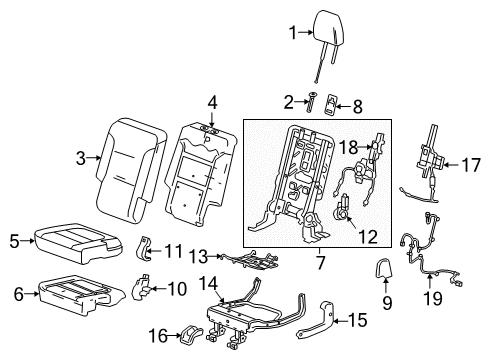 2019 Buick Enclave Cover Assembly, 3Rd Row St Bk *Brandy Diagram for 84498335