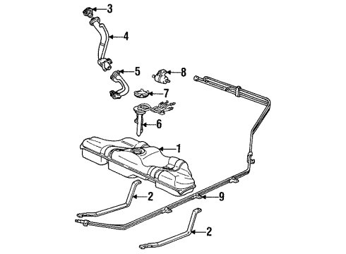 1992 Chevy Beretta Strap Assembly, Fuel Tank Diagram for 10150399