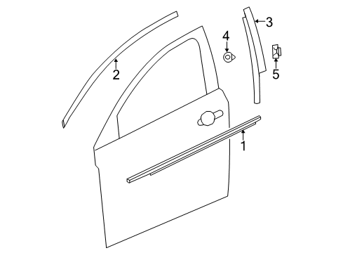 2015 Buick Verano Molding Asm,Front Side Door Window Upper Reveal Diagram for 22742984