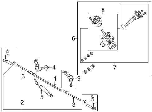 2008 Hummer H2 P/S Pump & Hoses, Steering Gear & Linkage Diagram 2 - Thumbnail