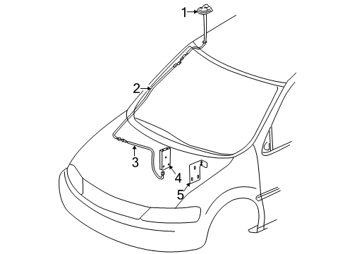 2005 Saturn Relay Cable Assembly, Digital Radio Antenna Diagram for 10355280