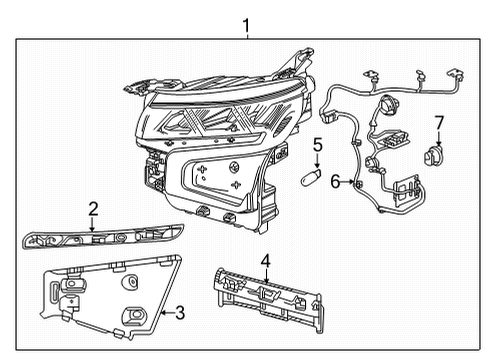 2023 Chevy Tahoe Headlamp Components Diagram