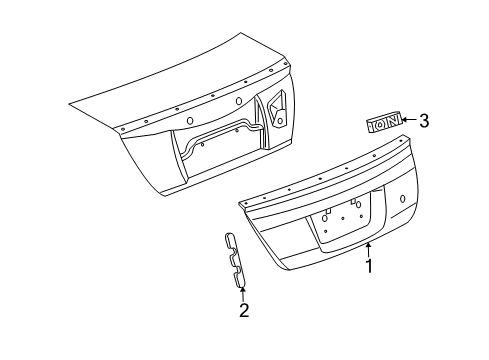 2006 Saturn Ion Emblem Assembly,Rear Compartment Lid Diagram for 22730210