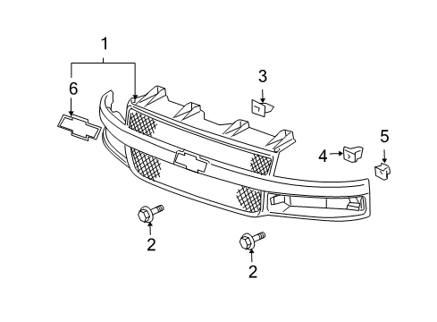 2023 Chevy Express 2500 Grille & Components Diagram 1 - Thumbnail