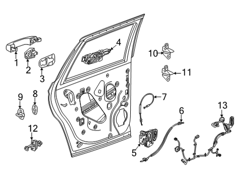 2022 Chevy Tahoe Rear Door, Body Diagram 2 - Thumbnail