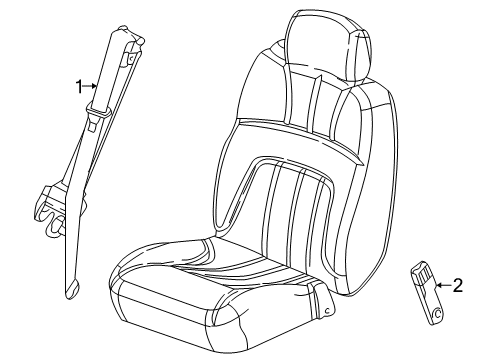 2005 Buick Rainier Passenger Seat Belt Kit(Retractor Side)(W/ Pre, Tensioner) Cashmere Diagram for 19177469