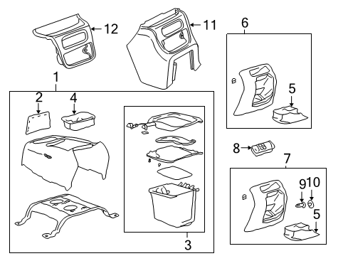 2001 GMC Yukon Center Console Diagram 2 - Thumbnail